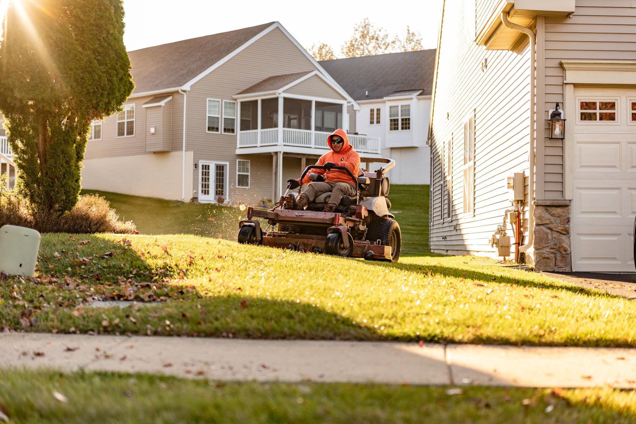Multifamily community grass mowing and landscape maintenance